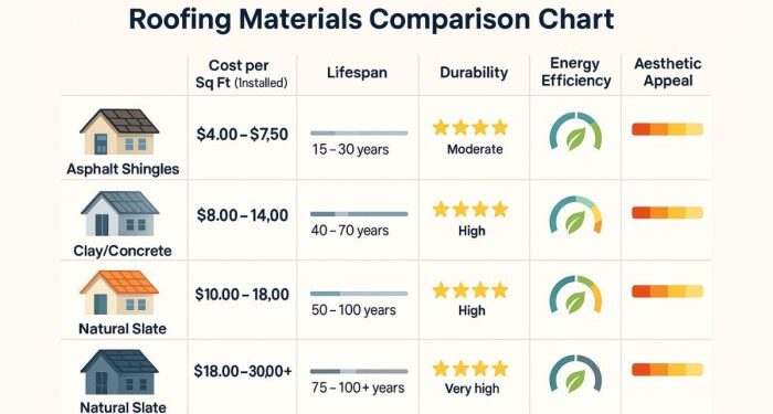 Roofing Material Cost Comparison for 2025 | Best Options